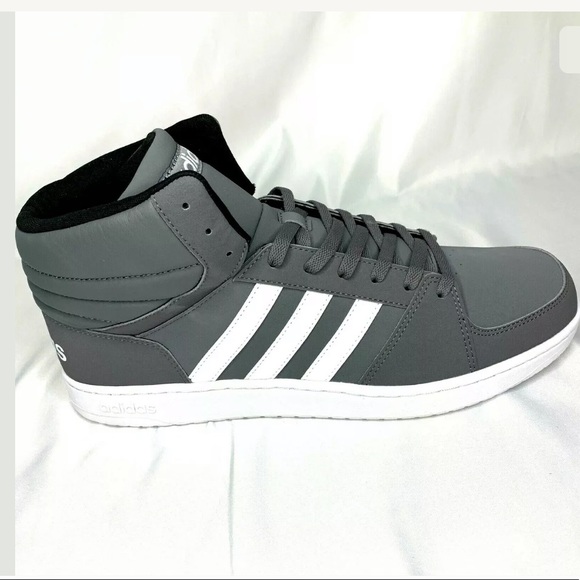 Adidas Mens Size US 13 VS Hoops Mid Grey and White - Picture 3 of 7